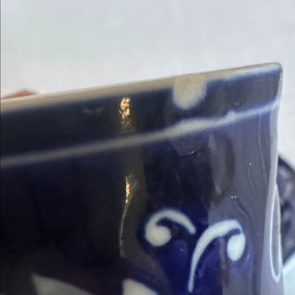 Pier 1 Blue and White Ceramic soap Dish Set